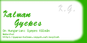 kalman gyepes business card